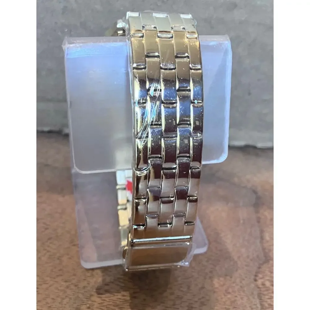 Mickey Mouse Watch‎ Gold Tone, New with Box, New Battery, Square, Bracelet